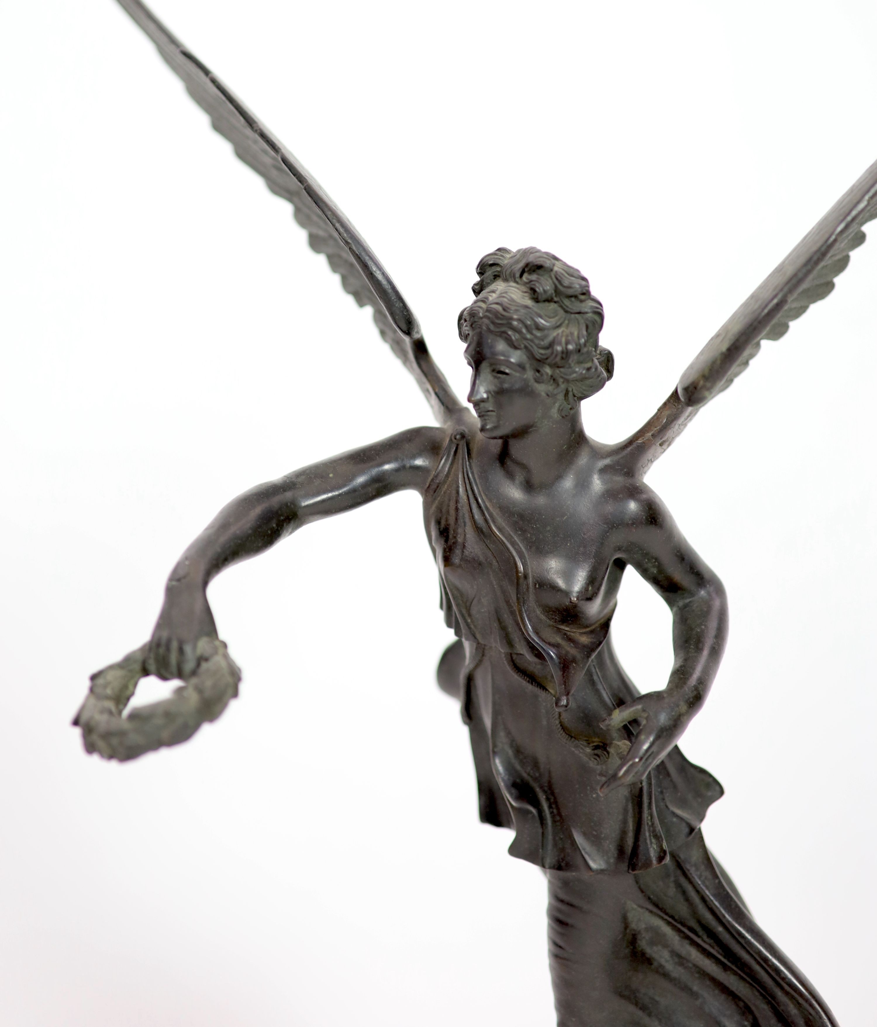 A 19th century Italian Grand Tour bronze figure, of the Samothrace Nike or winged Victory, probably by Chiurazzi & Fils of Naples, height 73cm